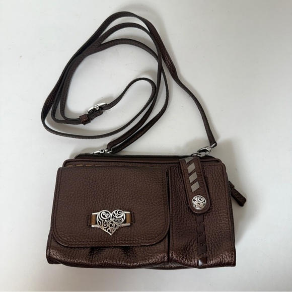 Unavailable-Vintage‎ Y2K Brighton Heart Crossbody Organizer Wallet Purse Brown - Picture 16 of 16